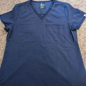 🌼Cherokee Navy V-Neck Scrub Top EUC